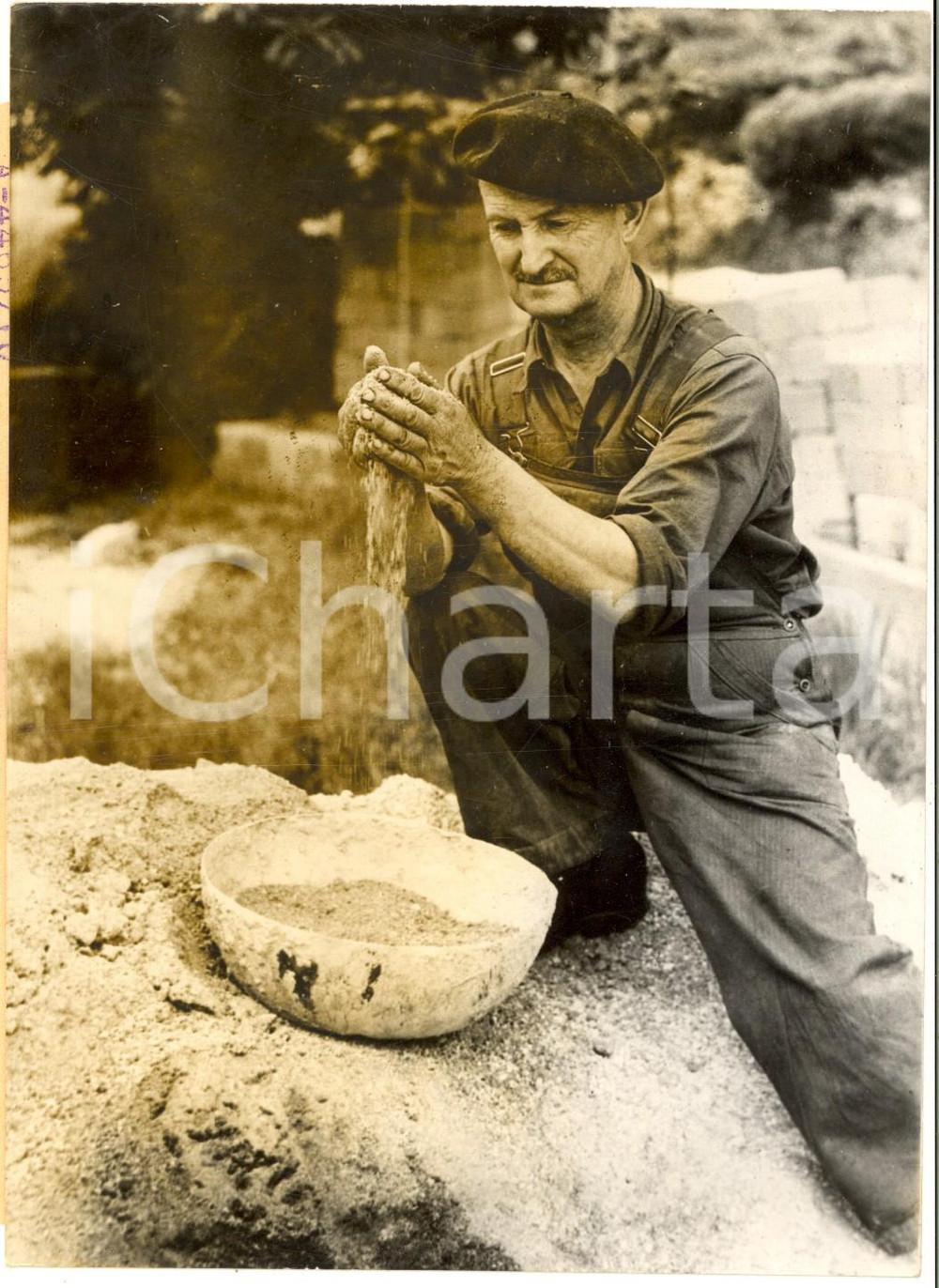 1953 CEVENNES Elie TEISSONNIERE cercatore d'oro in montagna *Foto 13x18 cm