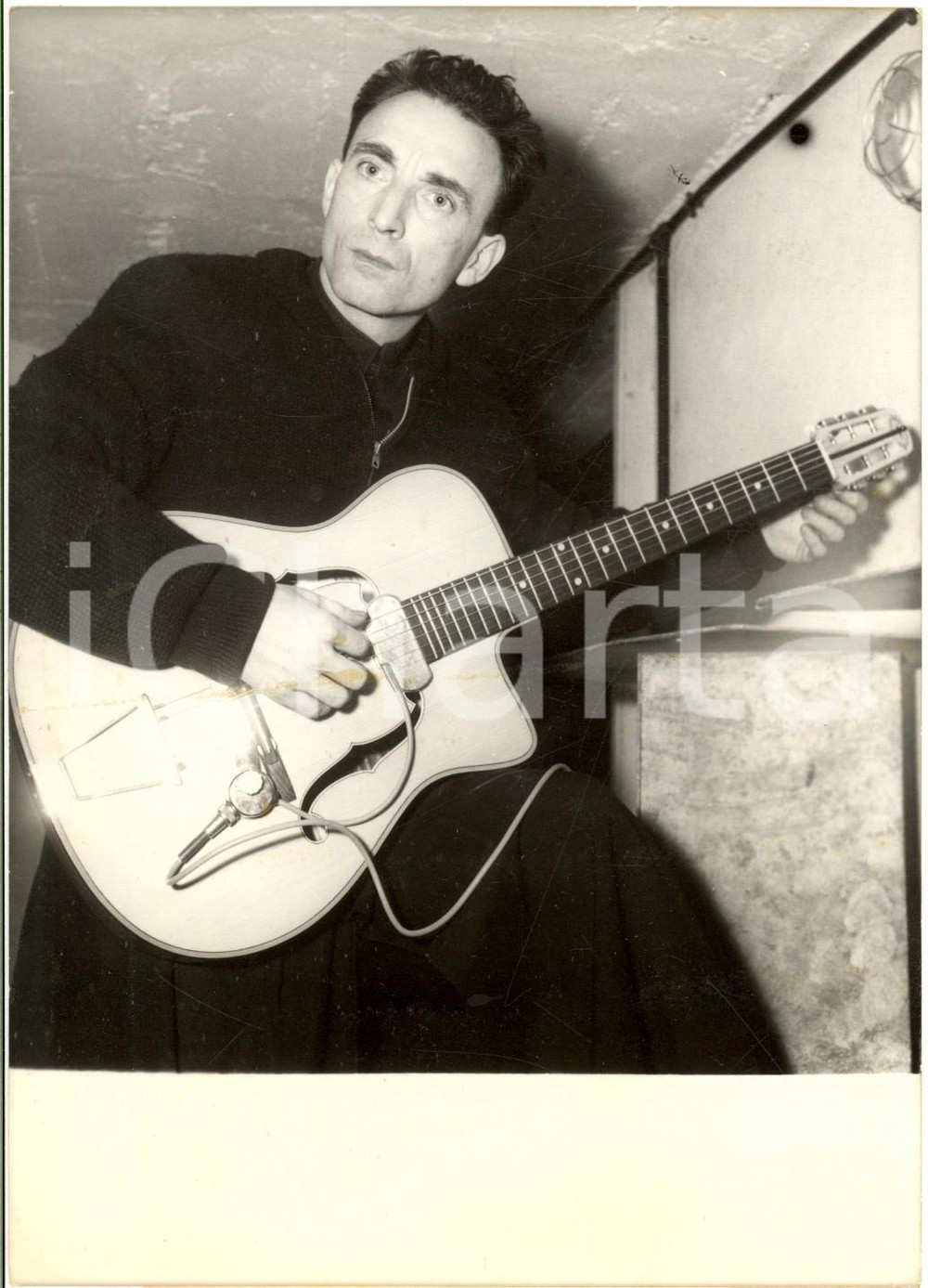 1957 PARIS GAUMONT-PALACE - RP DUVAL prete chitarrista in concerto *Foto 13x18