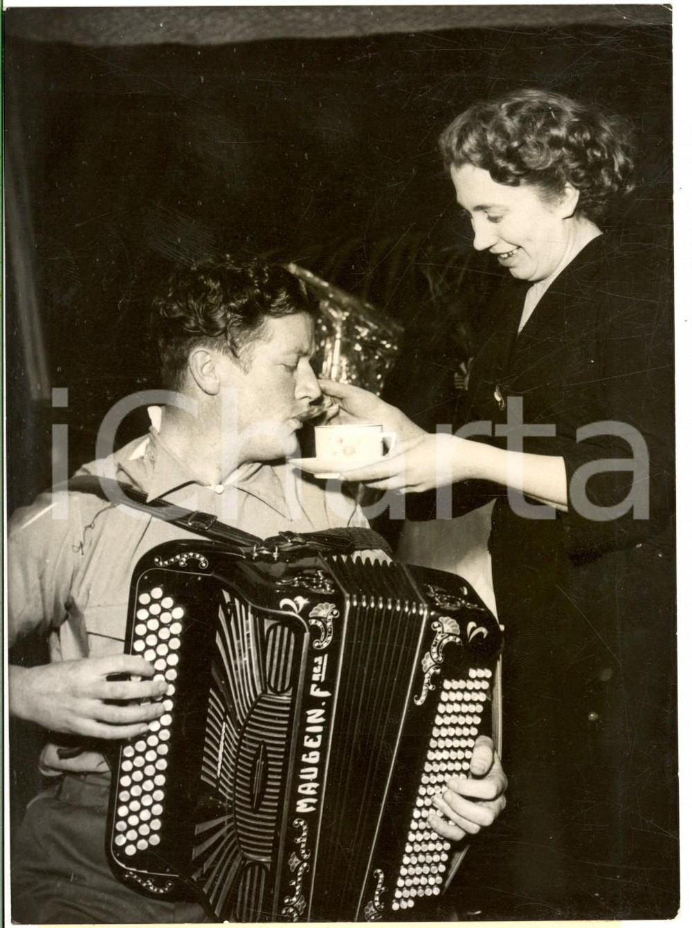 1954 L'ABEELE / CASSEL Oscar DENYS alla maratona della fisarmonica - Foto 12x16