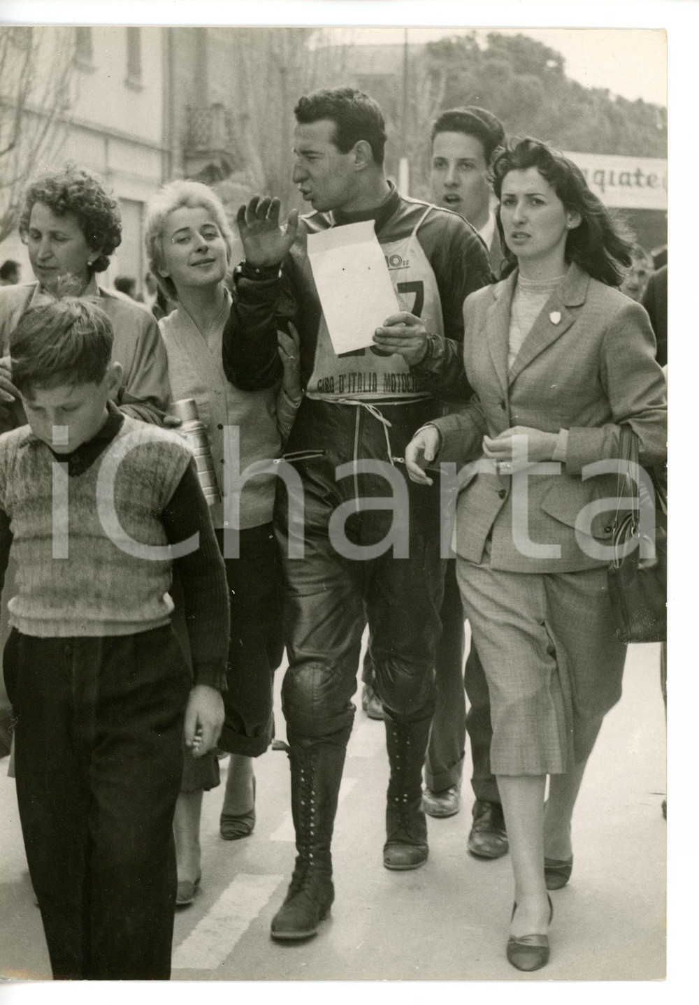 1955 ca RICCIONE - GIRO D'ITALIA Leopoldo TARTARINI con la famiglia *Foto 13x18