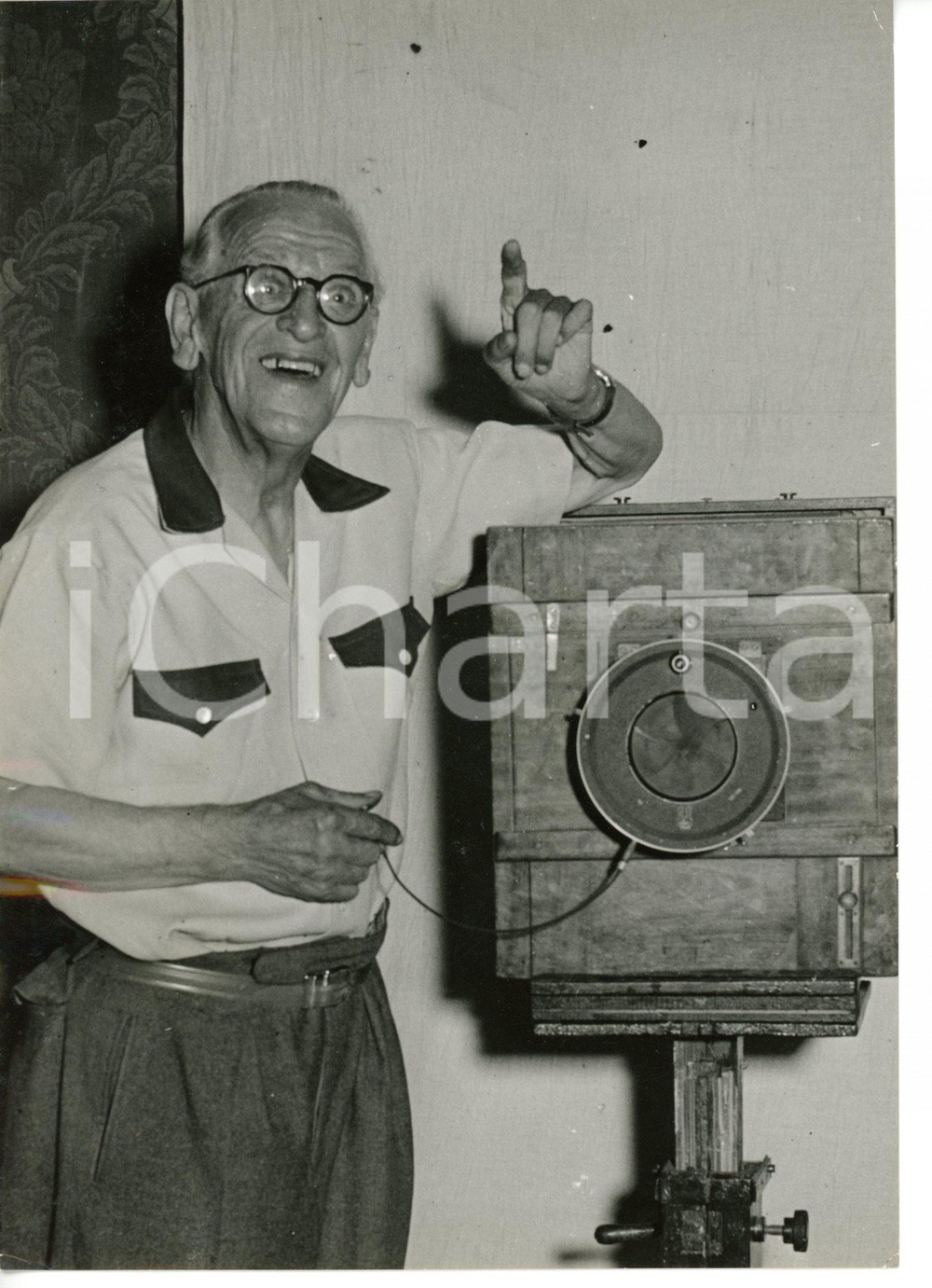 1956 GARESSIO Ritratto di Adrien WETTACH - Clown GROCK *Fotografia 13x18 cm