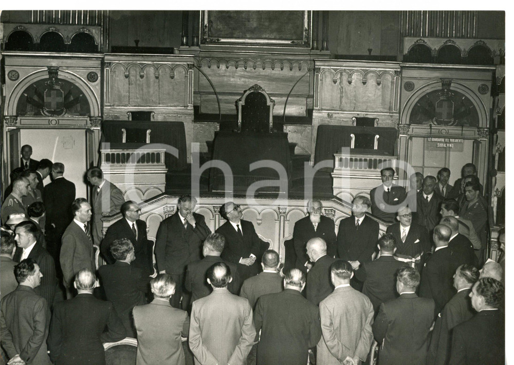 1957 TORINO Palazzo Carignano - Sindaco Amedeo PEYRON durante cerimonia *Foto
