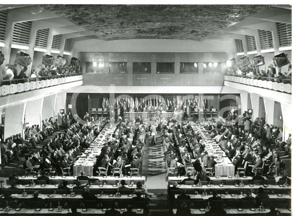 1955 ROMA Conferenza FAO - Cerimonia inaugurale - Veduta panoramica *Foto 18x13