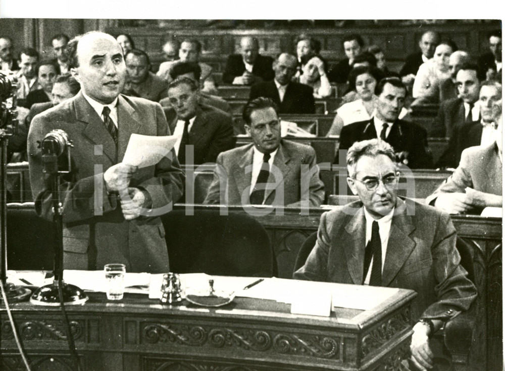 1956 BUDAPEST Prima seduta nuovo Parlamento - Erno GERO con András HEGEDUS ^Foto