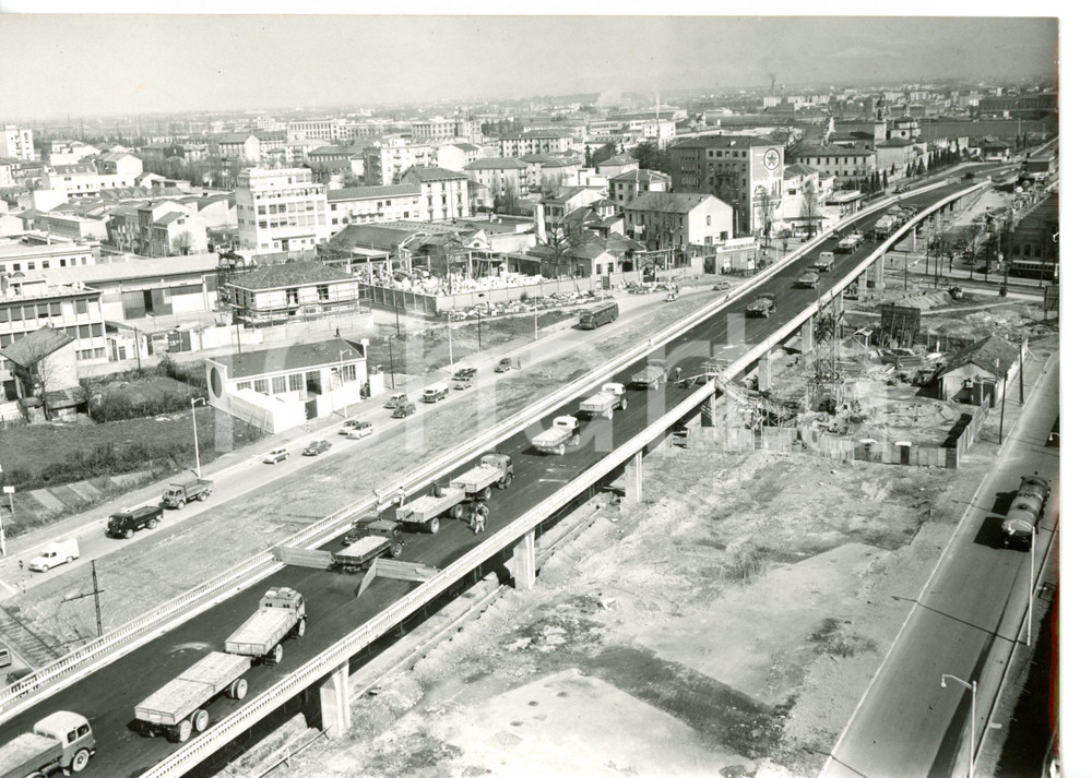 1958 MILANO - AUTOSTRADA A7 Prove di collaudo strada Camionale *Foto 18x13 cm