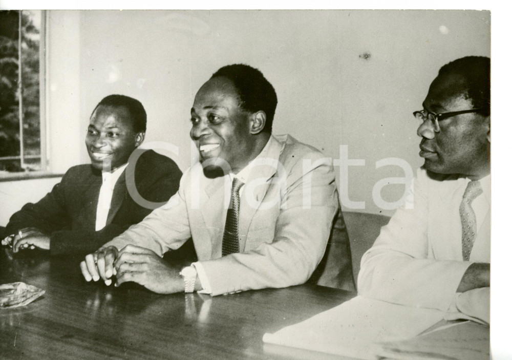 1959 ACCRA Kwame NKRUMAH - Kofi BAAKO - Enoch OKOH during press conference *Foto