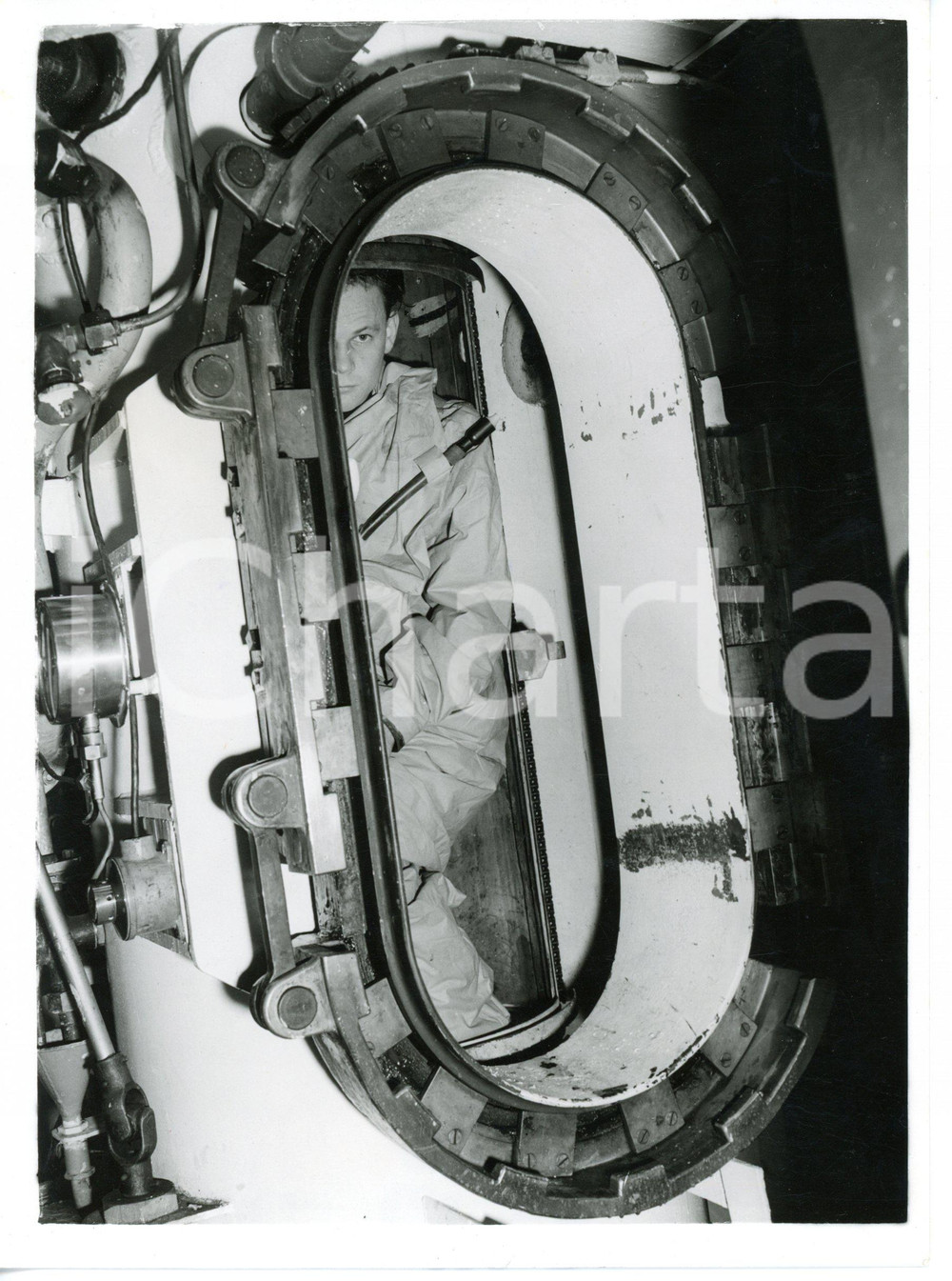 1954 GOSPORT HMS Dolphin - Public demonstration of escape method from submarines