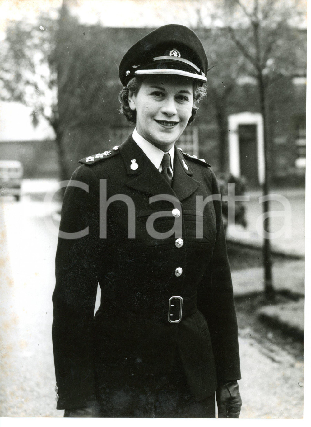 1957 BURY (UK) Women's Royal Army Corps - Rose HEILBRON wearing military uniform