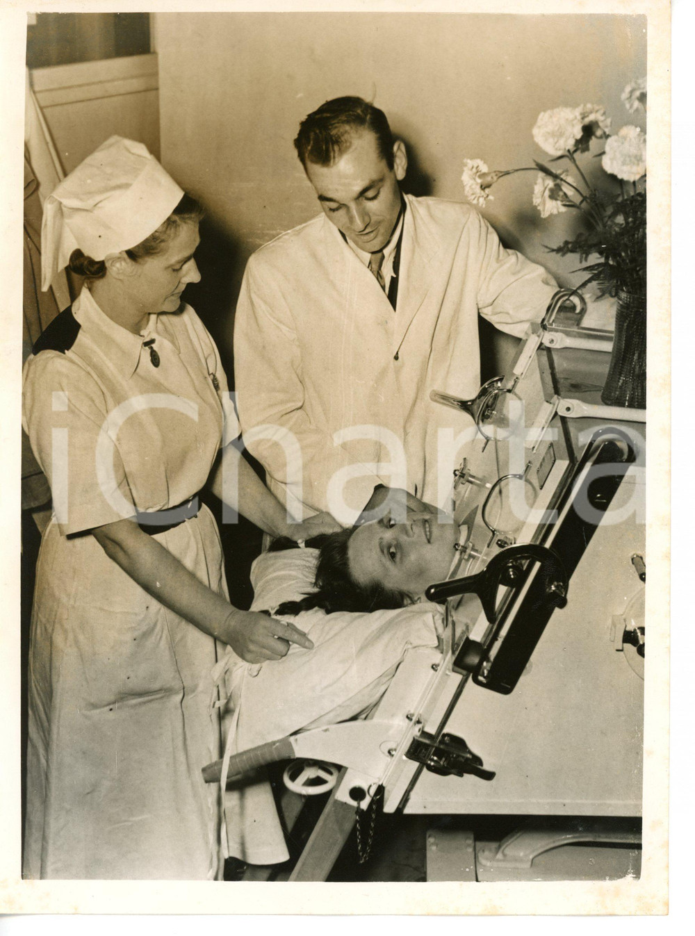 1955 IPSWICH HOSPITAL Hospedalized woman affected by polio *Foto 15x20 cm