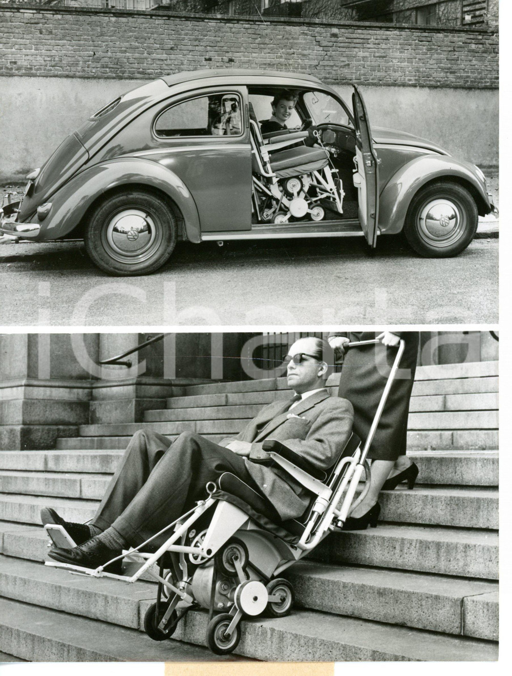 1953 TECHNOLOGY Motorised chair for steps - VOLKSWAGEN Beetle *Foto 15x20 cm