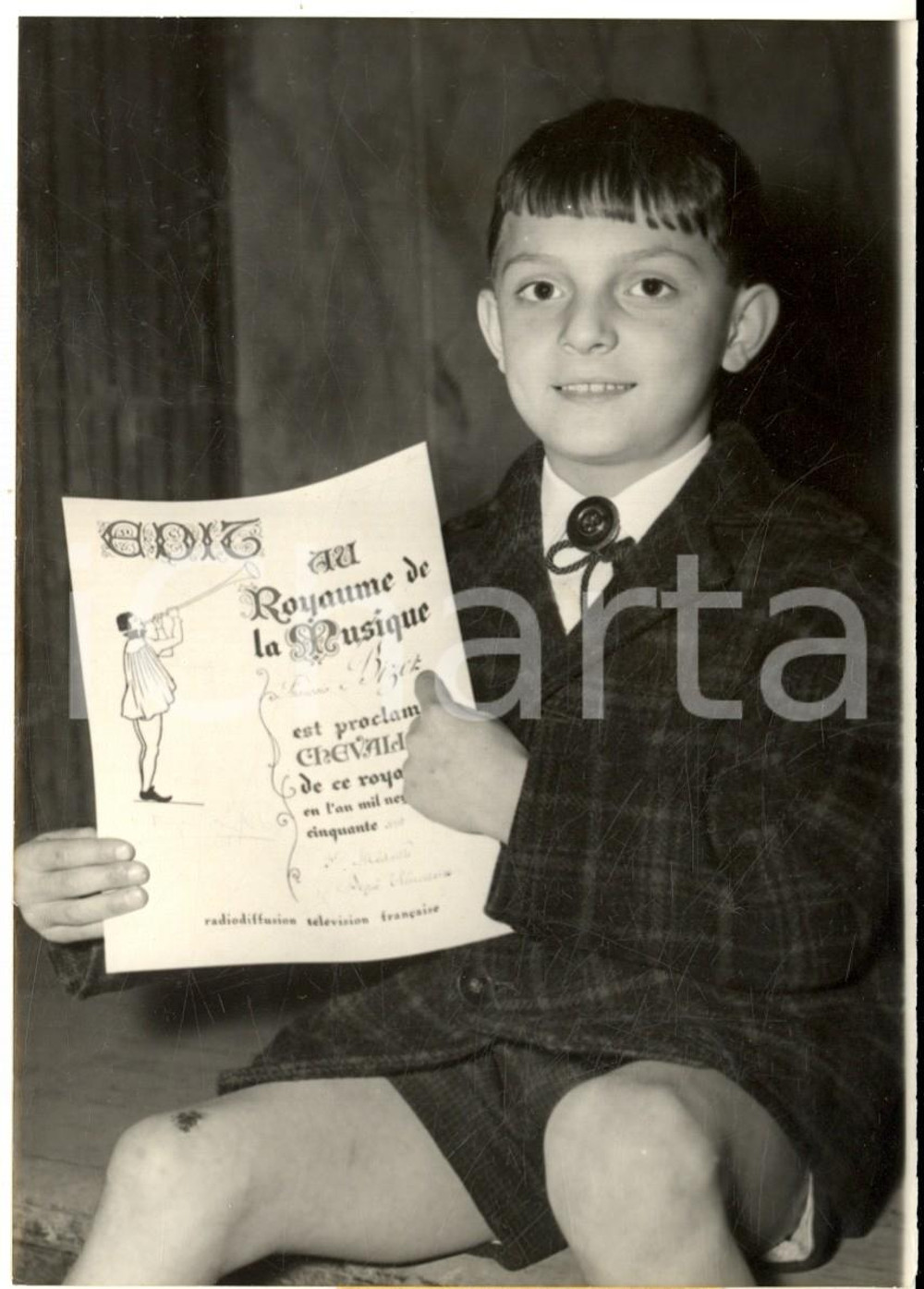 1958 PARIS François BIZET reçoit prix Royaume de la Musique *Photo 10x15 cm
