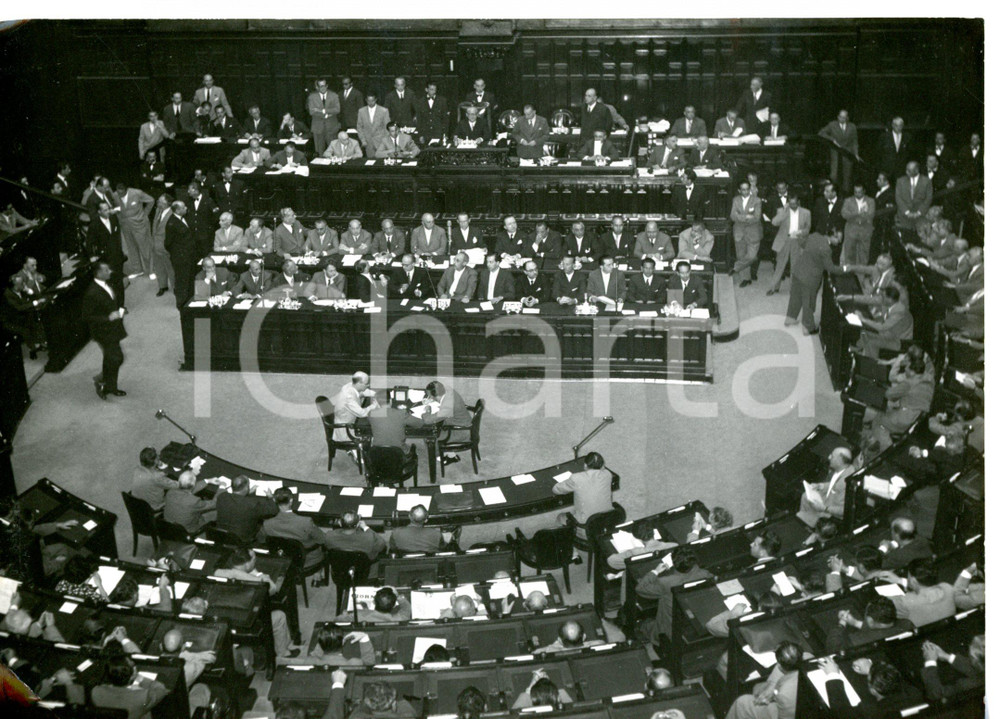 1953 ROMA Seduta della Camera con Alcide DE GASPERI *Fotografia 18x13 cm