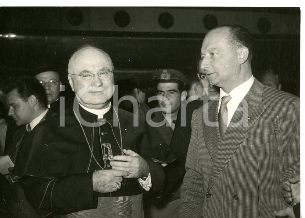 1953 ROMA Ciampino - Arrivo Card. Francis Joseph SPELLMAN *Foto 18x13 cm