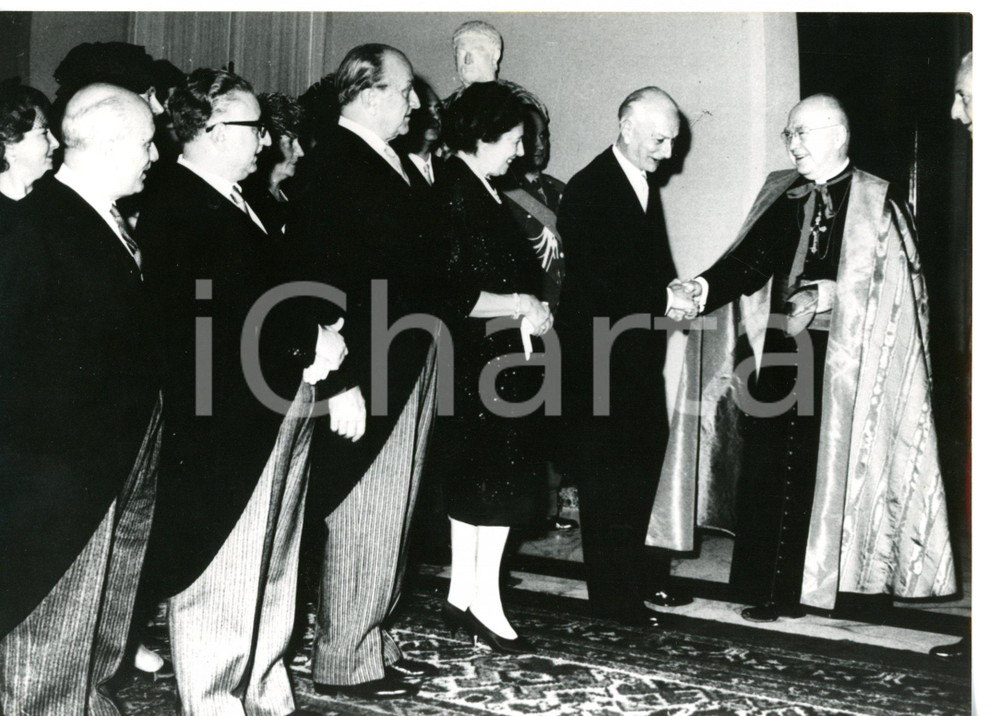 1962 ROMA Antonio SEGNI riceve Card. Francis Joseph SPELLMAN *Foto 18x13 cm Fotografia d&#x27;epoca.  CONDIZIONI: GDIMENSIONI: 18x13 cm     originale e autentica 1