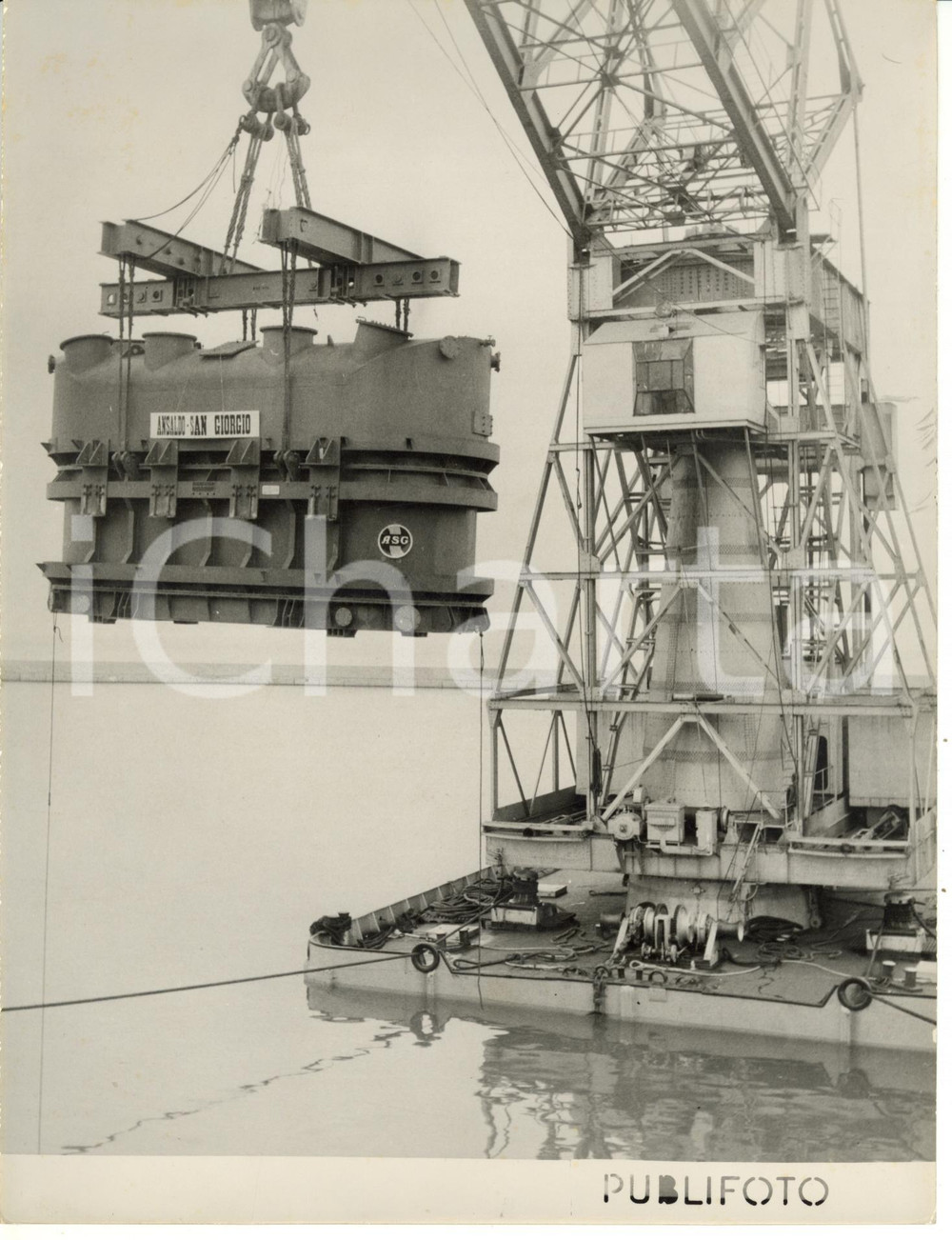 1955ca GENOVA Cantieri Ansaldo - Posa trasformatore Societé Electrique de France