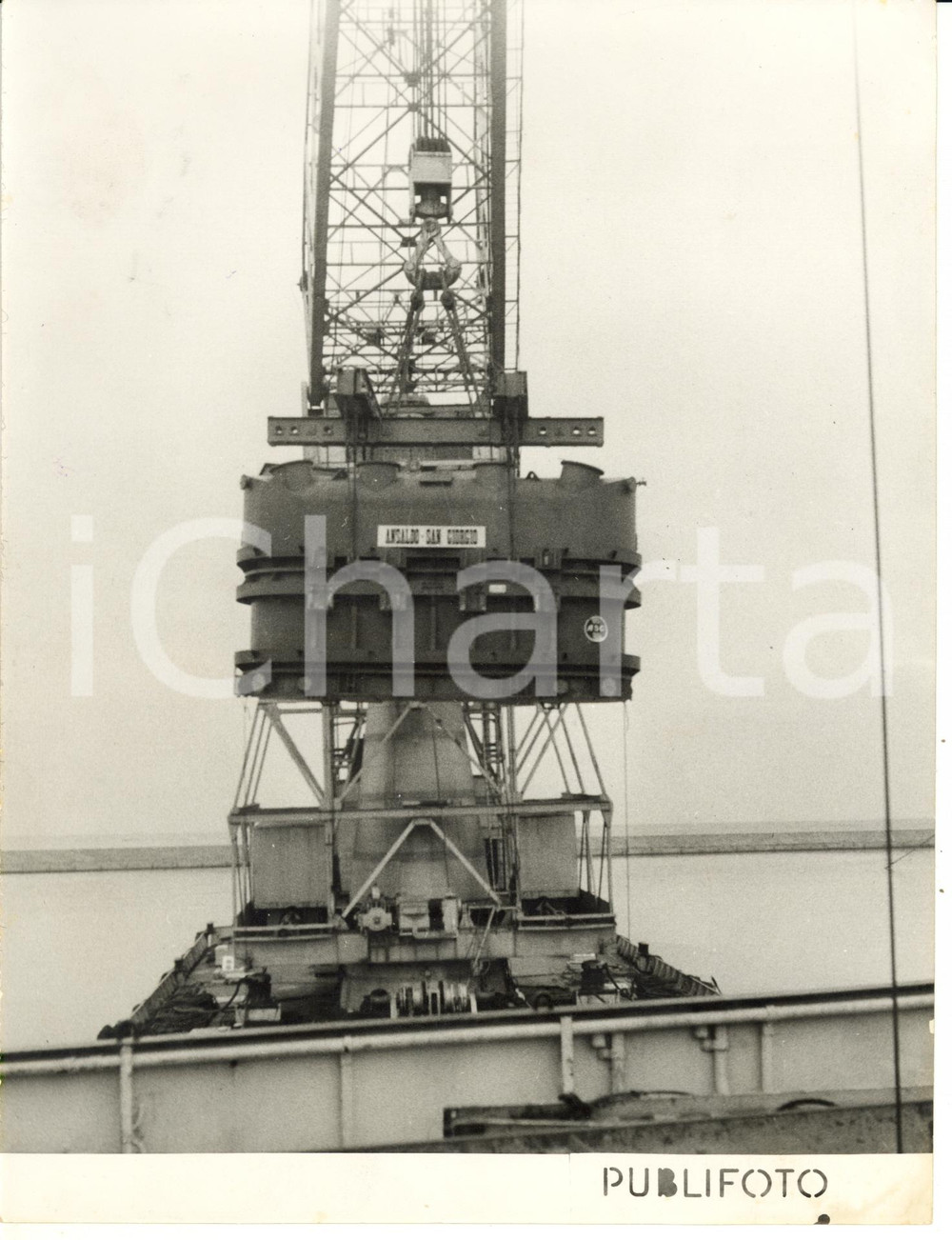 1955 ca GENOVA Cantieri Ansaldo - Posa trasformatore Soc. Electrique de France