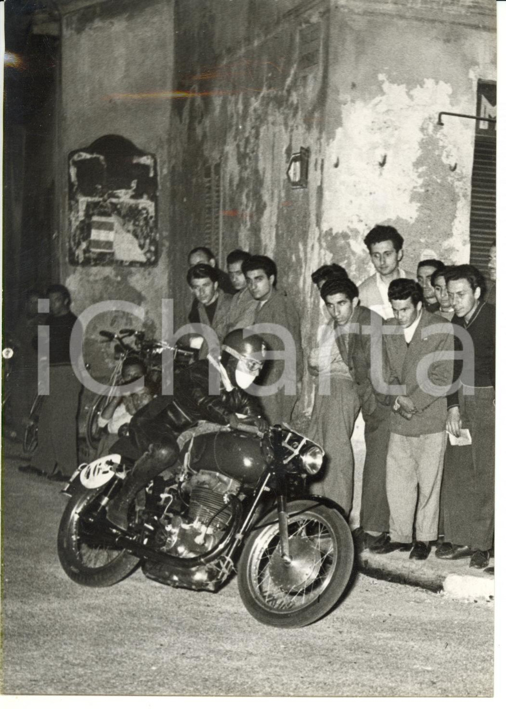 1953 LINATE MOTOCICLISMO - MILANO-TARANTO Antonio RONCHEI su GILERA 500 cc *Foto