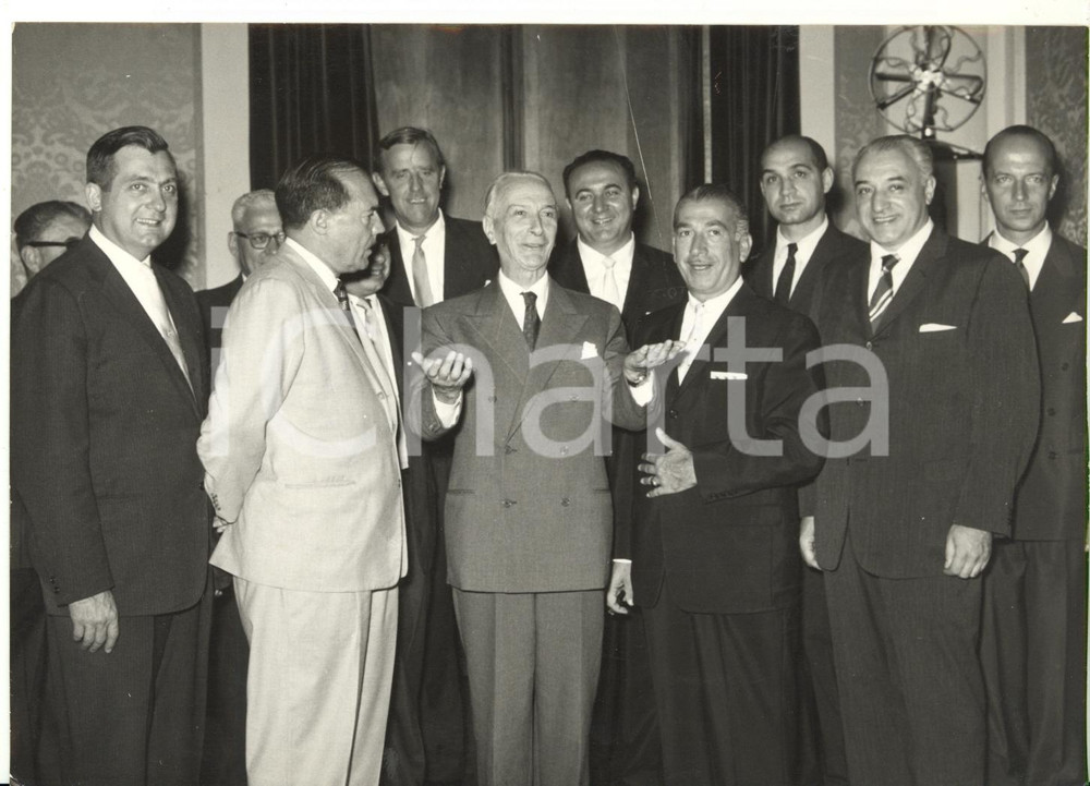 1959 ROMA Antonio SEGNI riceve deputati americani al Viminale *Foto 18x13 cm