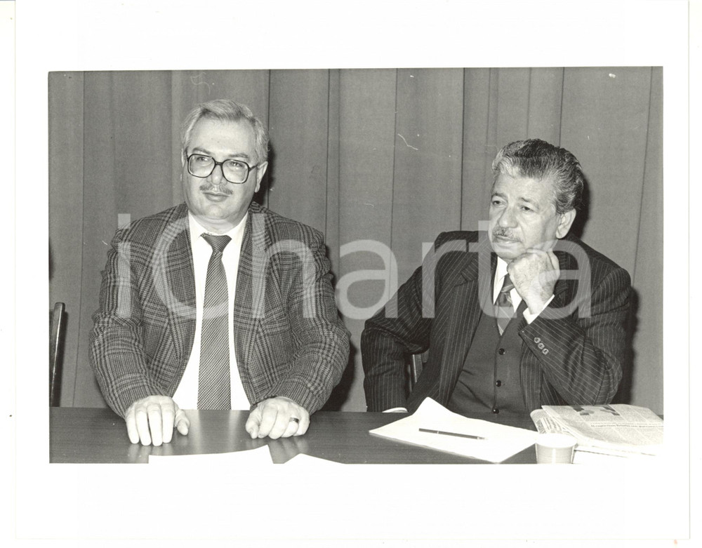 1988 MILANO Hanna SINIORA con Fayez Abu RAHMEH durante conferenza - Fotografia