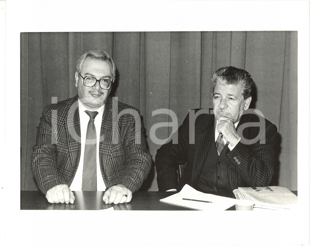 1988 MILANO Hanna SINIORA con Fayez Abu RAHMEH durante conferenza *Foto