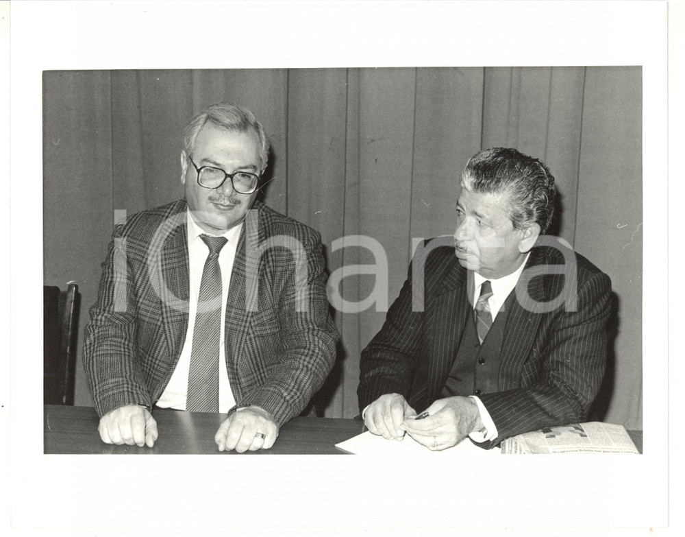 1988 MILANO - OLP Hanna SINIORA con Fayez Abu RAHMEH durante conferenza - Foto