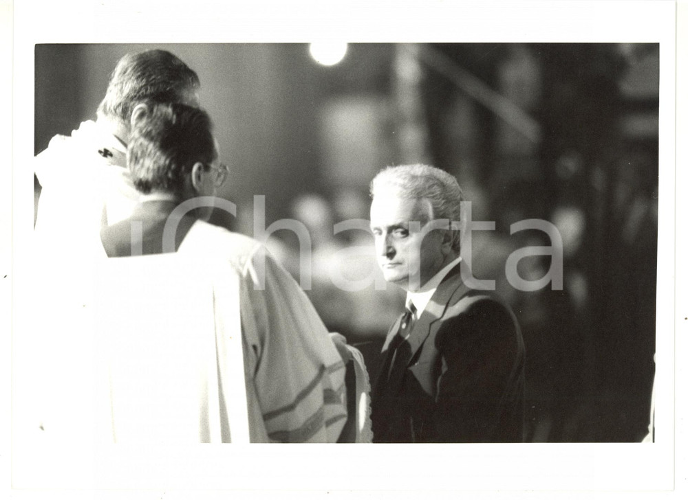 1985 ca MILANO Vittorino COLOMBO durate la Messa *Foto 24x18 cm