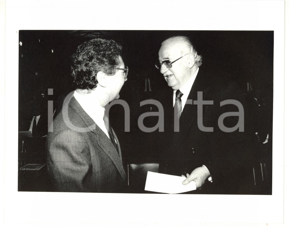 1985 ca ROMA Romeo DALLA CHIESA discute con Roberto MAZZOTTA *Foto 25x20 cm