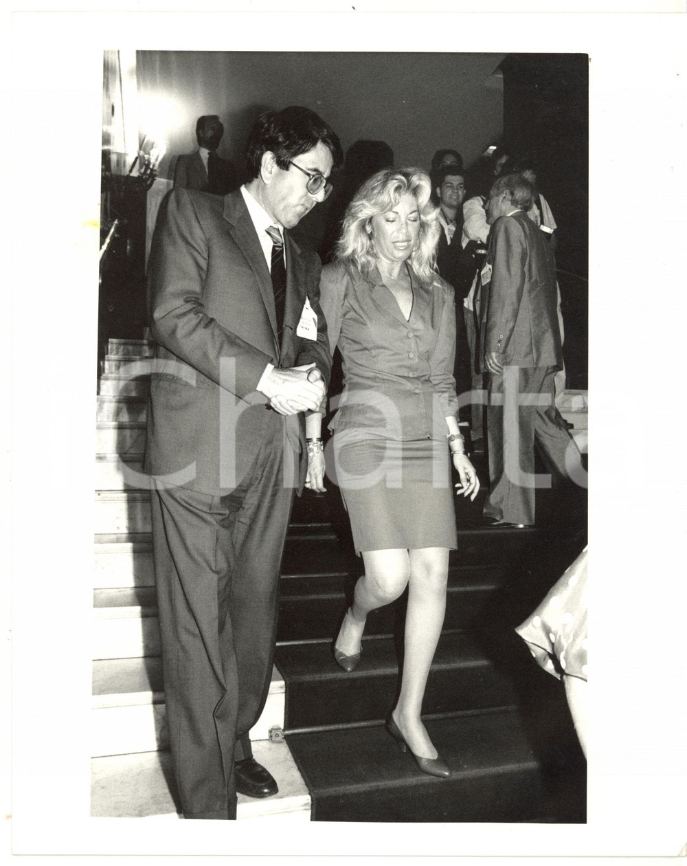 1990 ca MILANO - CENTROMARCA Rita DALLA CHIESA con Vittorio MERLONI *Foto