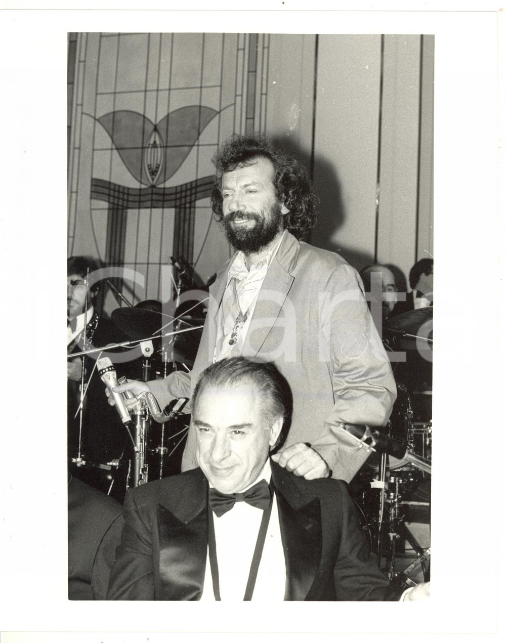 1985 ca MUSICA Il cantante ANTOINE sul palco - Fotografia VINTAGE 20x25 cm