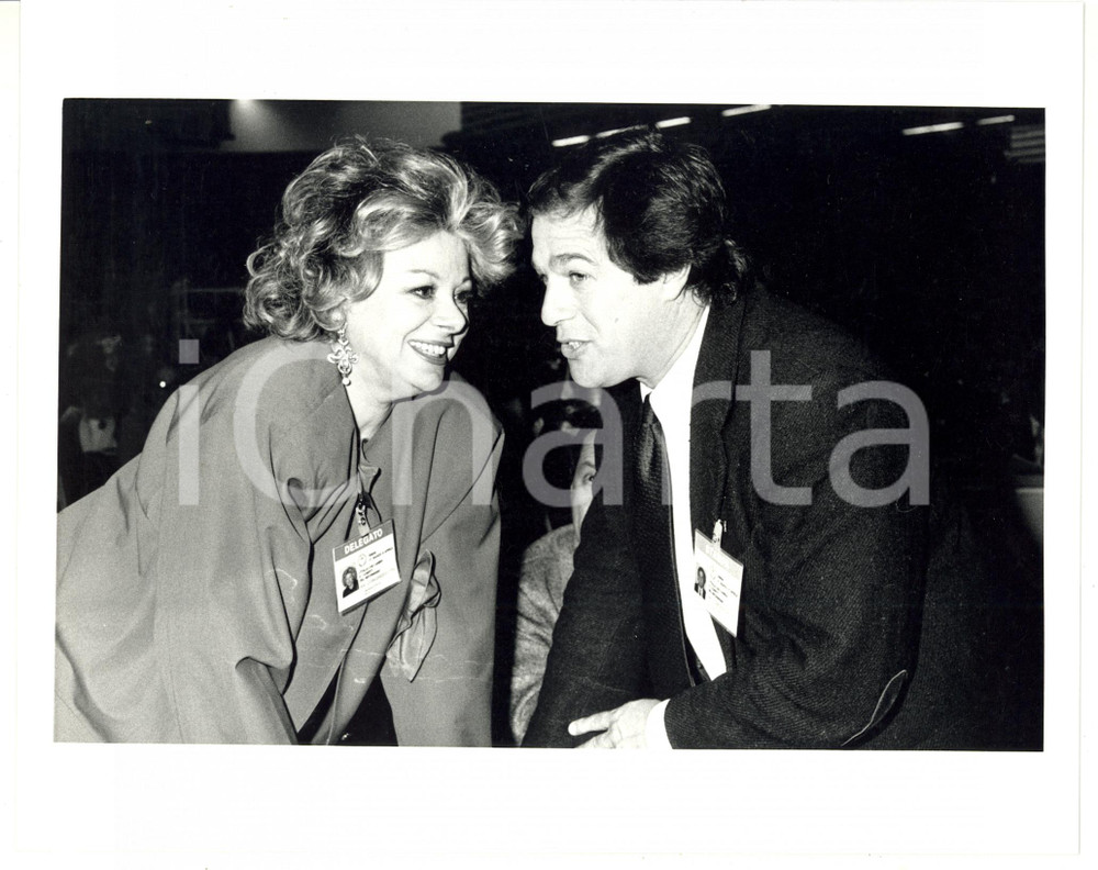 1987 RIMINI 44° Congresso PSI - Sandra MILO con Giovanni MINOLI *Foto 25x20