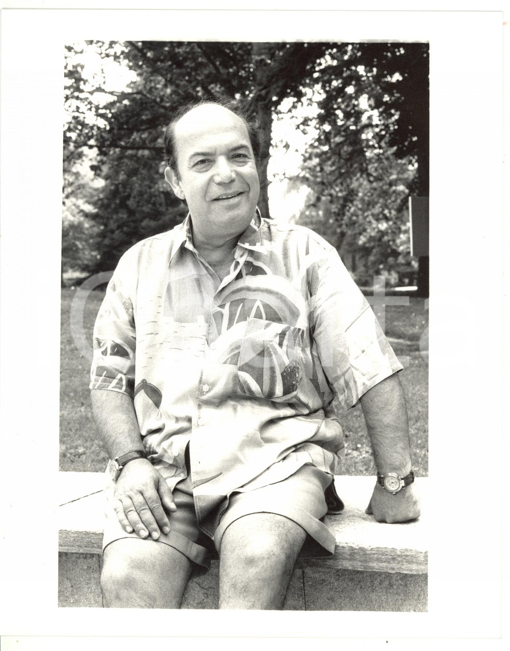 1990 ca COSTUME Lino BANFI al parco - Ritratto *Foto VINTAGE 20x25 cm