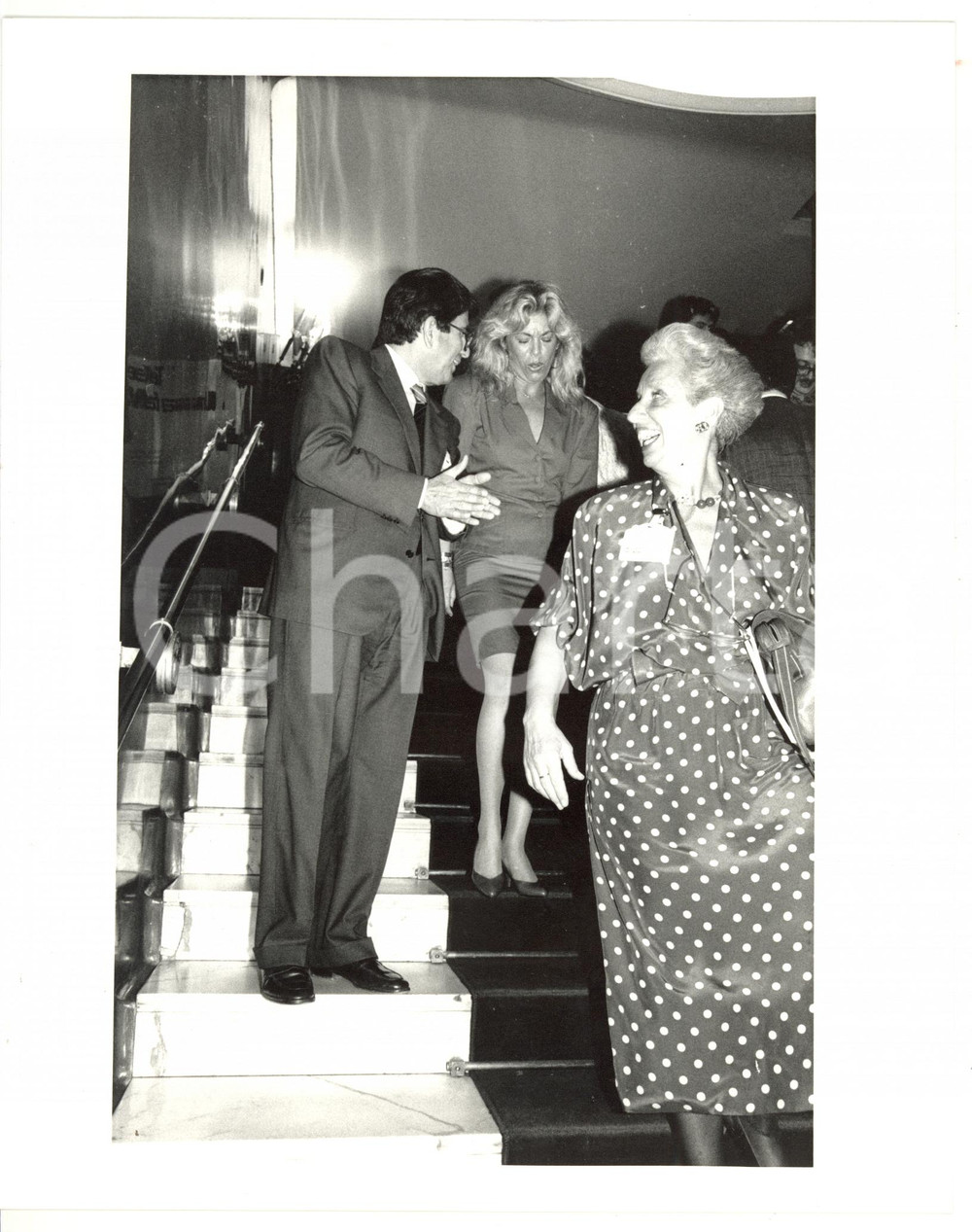 1990 ca MILANO - CENTROMARCA Rita DALLA CHIESA con Vittorio MERLONI *Fotografia