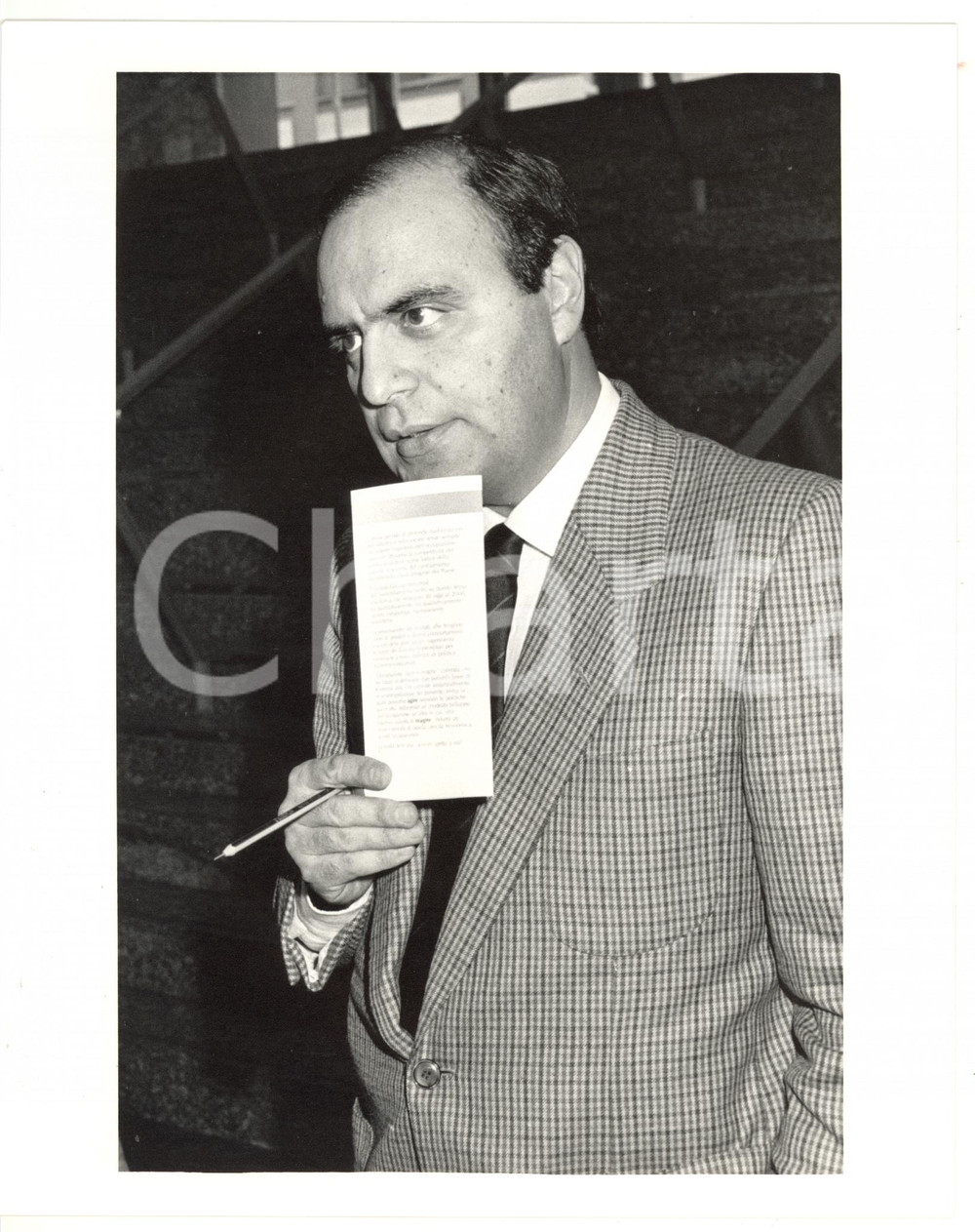 1990 ca ASSOLOMBARDA Ritratto del giornalista Bruno VESPA *Foto VINTAGE 20x25