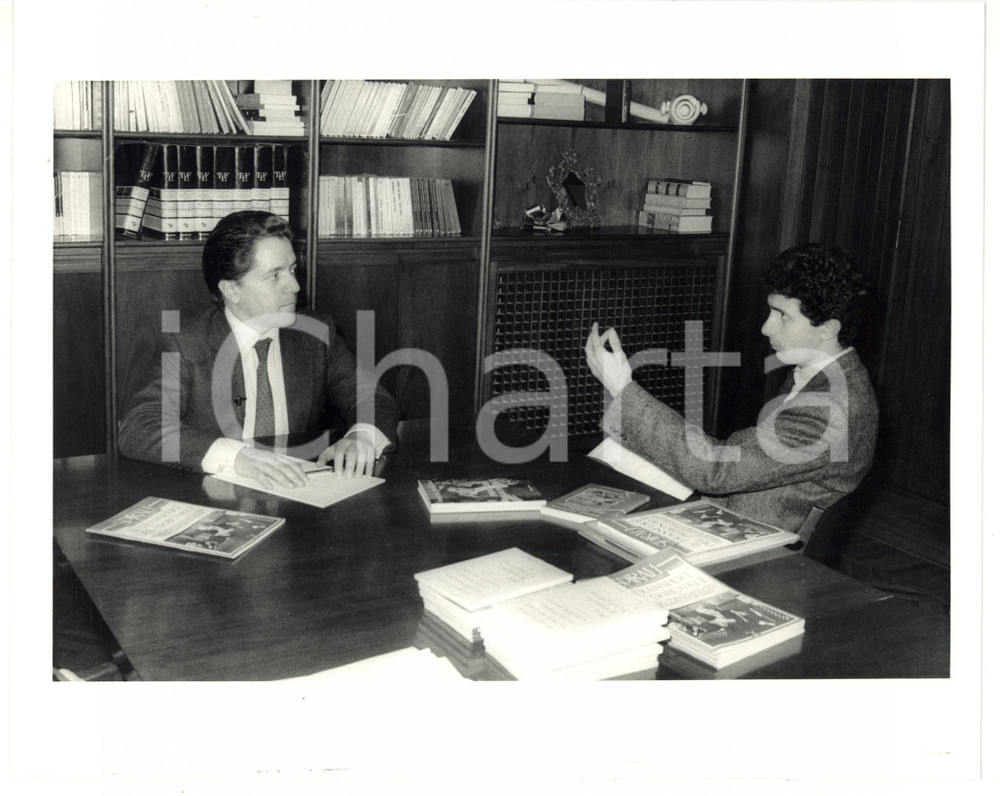 1985 ca MILANO Armando VERDIGLIONE con Giancarlo FELICIANI *Foto 25x20 cm
