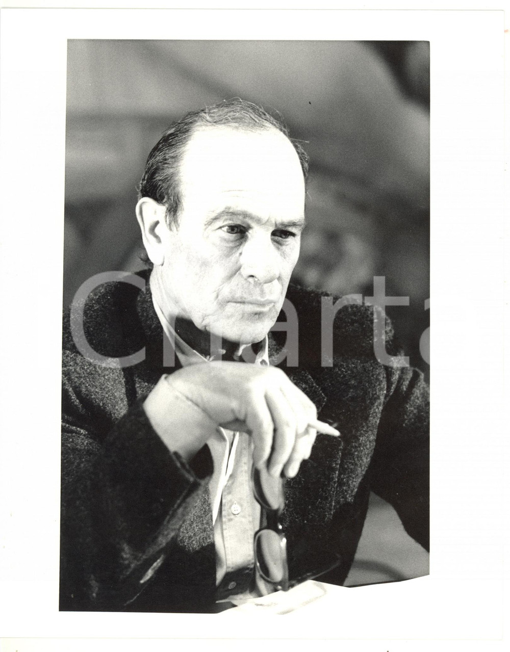 1987 MILANO Ritratto di Giorgio BOCCA - Foto VINTAGE 20x25 cm
