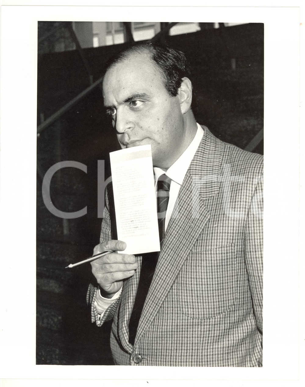 1990 ca ASSOLOMBARDA Ritratto del giornalista Bruno VESPA (1) *Foto 20x25 cm