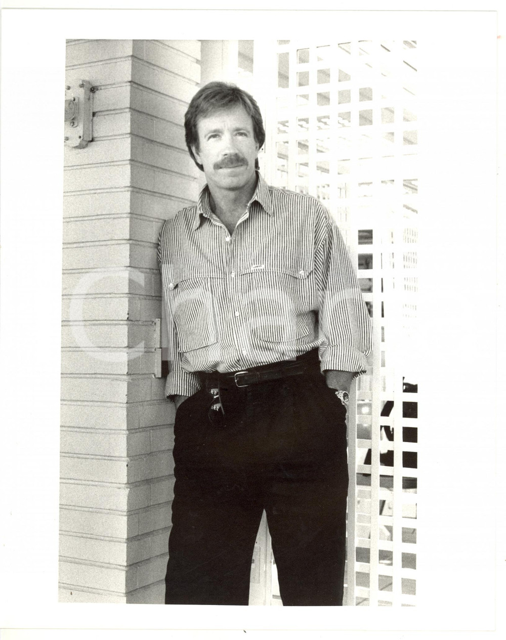 1985 ca CINEMA Ritratto dell'attore Chuck NORRIS *Foto VINTAGE 20x25 cm