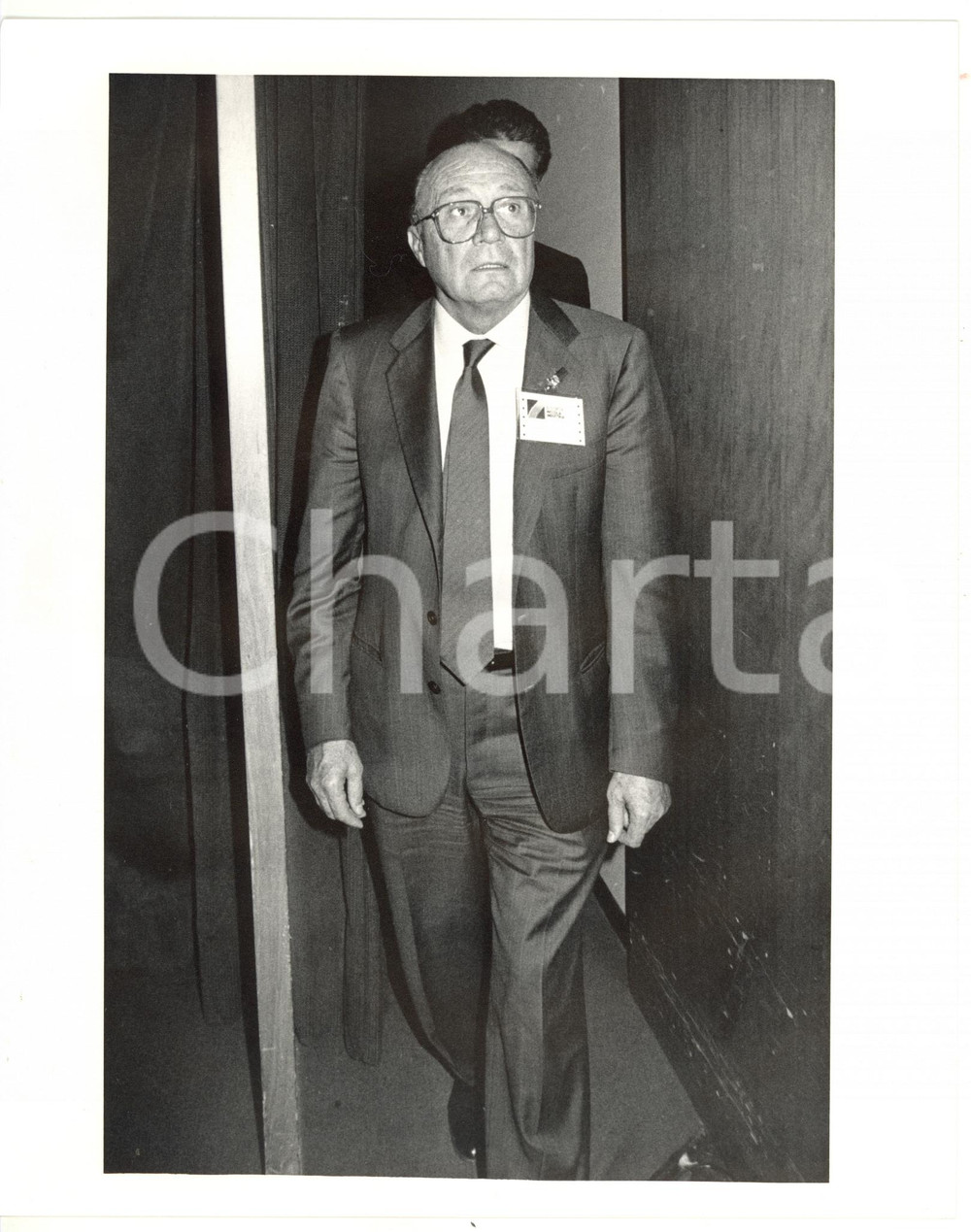 1990 ca CONFINDUSTRIA Walter MANDELLI durante conferenza - Foto 20x25 cm