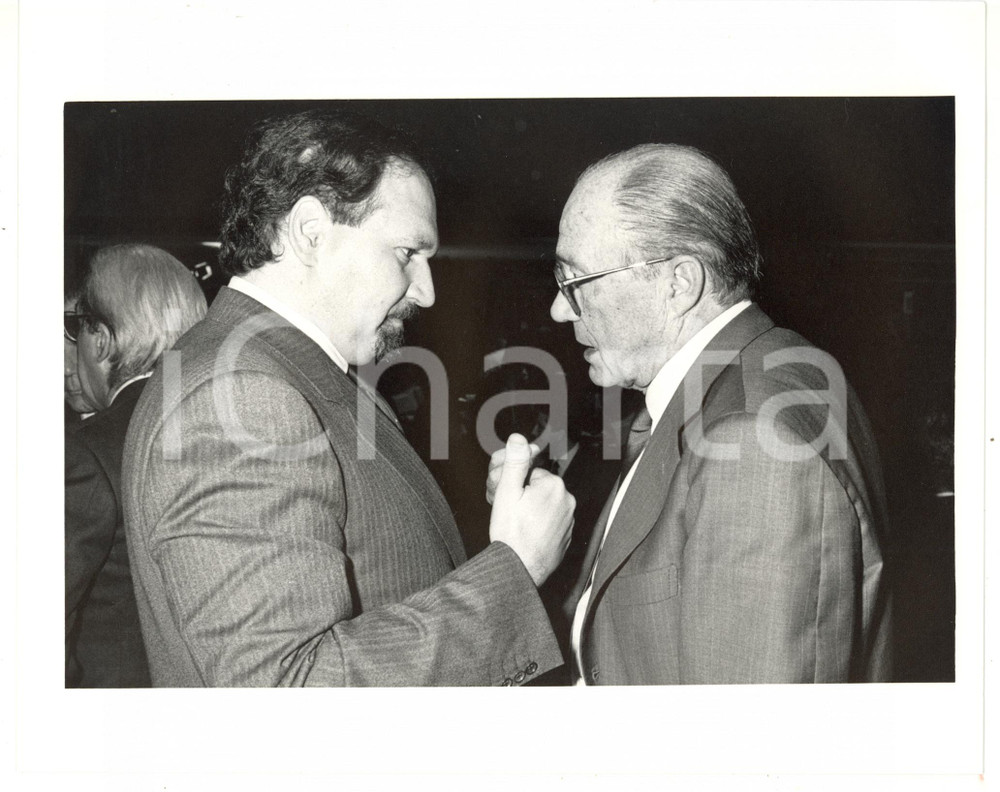 1990 ca CONFINDUSTRIA Walter MANDELLI a colloquio con Daniel KRAUS *Foto 25x20