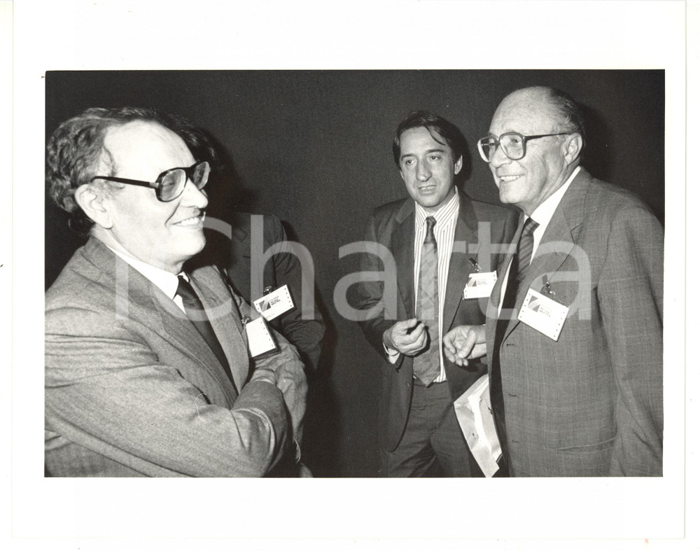 1990 ca CONFINDUSTRIA Walter MANDELLI con Innocenzo CIPOLLETTA *Foto 25x20 cm