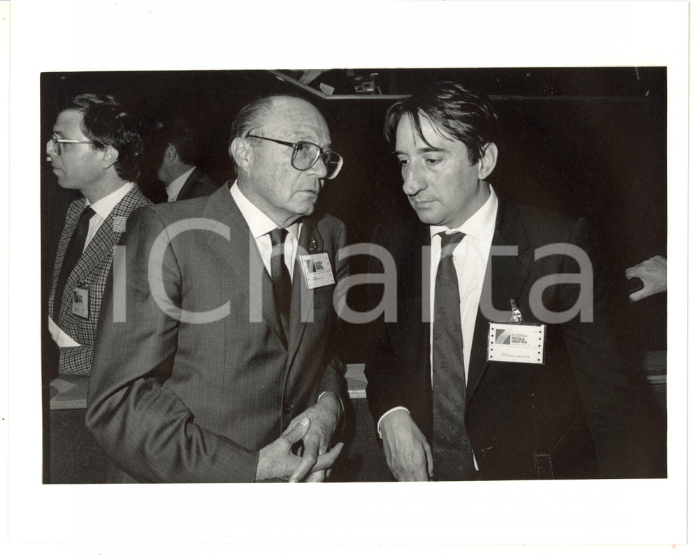 1990 ca CONFINDUSTRIA Walter MANDELLI a colloquio con Innocenzo CIPOLLETTA *Foto