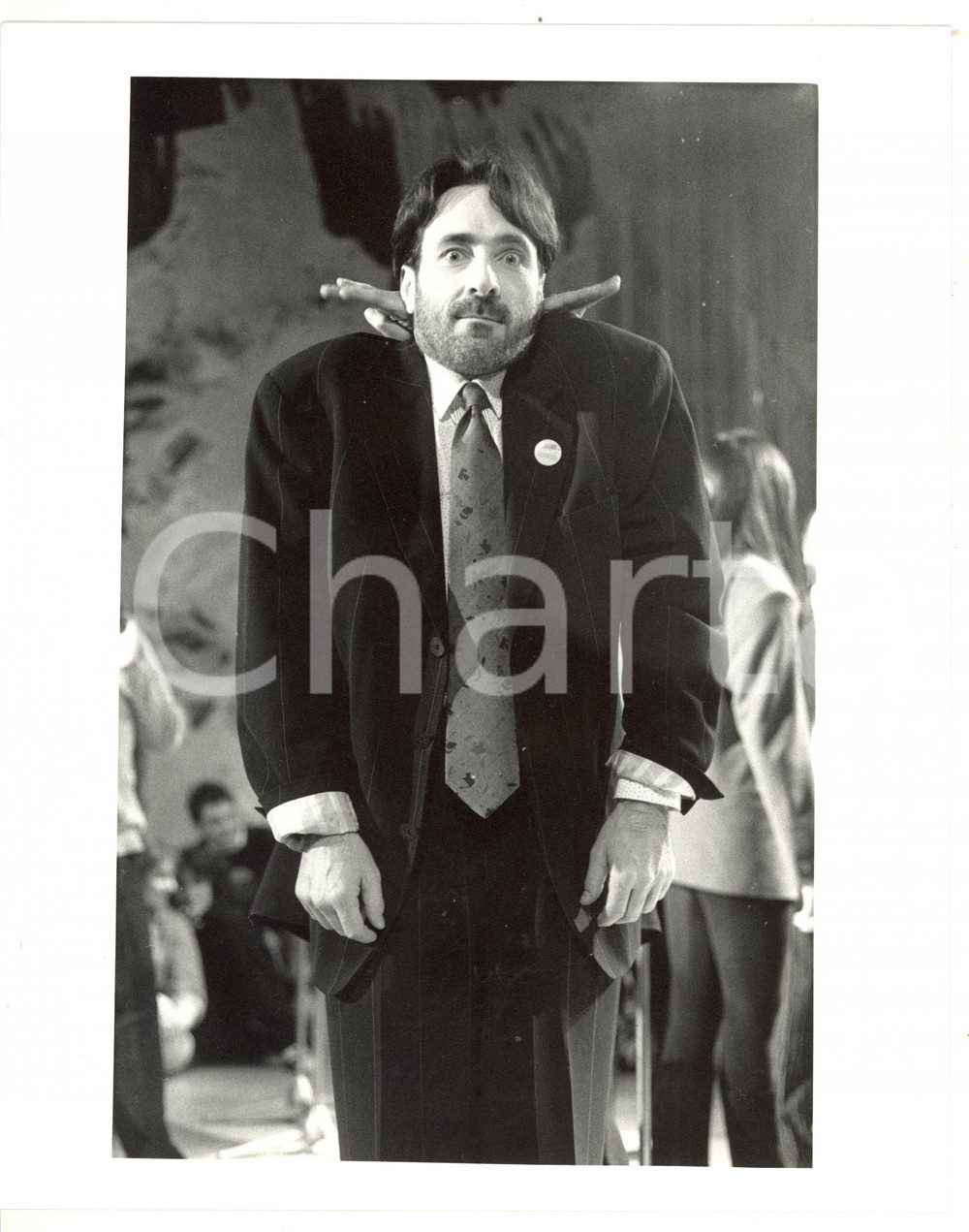 1988 FESTIVAL DI SANREMO Franz DI CIOCCIO imita ANDREOTTI *Foto 20x25 cm