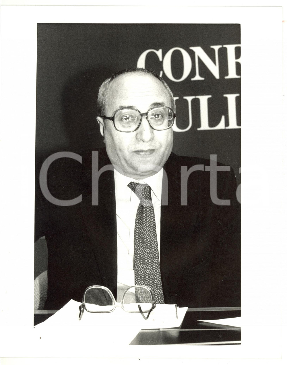 1985 ca MILANO - DC Enrico DE MITA durante convegno *Foto 20x25 cm