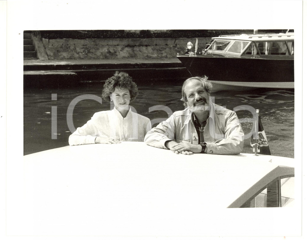 1987 VENEZIA Il regista Brian DE PALMA in motoscafo *Foto VINTAGE 25x20 cm