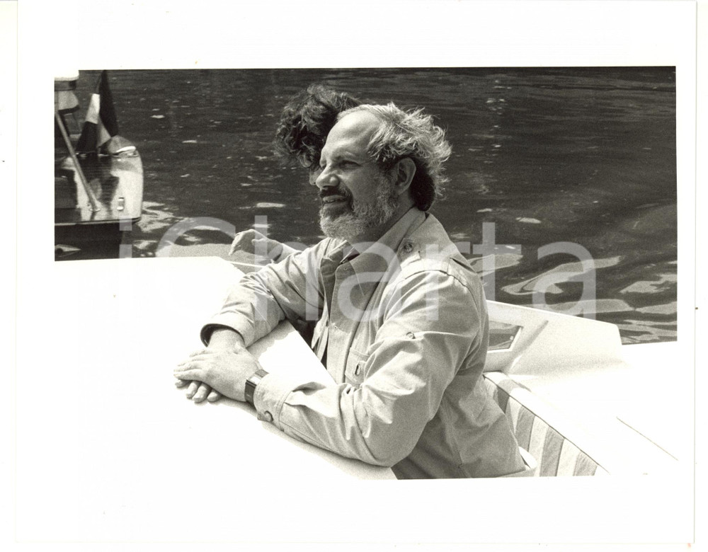1987 VENEZIA Il regista Brian DE PALMA in motoscafo - Foto VINTAGE 25x20