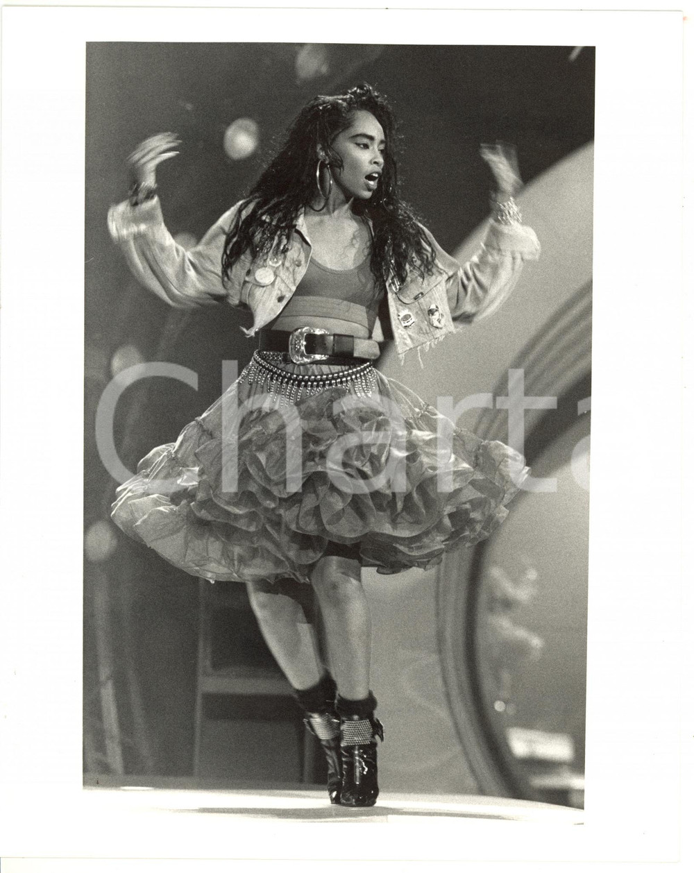 1985 ca MUSICA Jody WATLEY si esibisce sul palco - Foto VINTAGE 20x25 cm