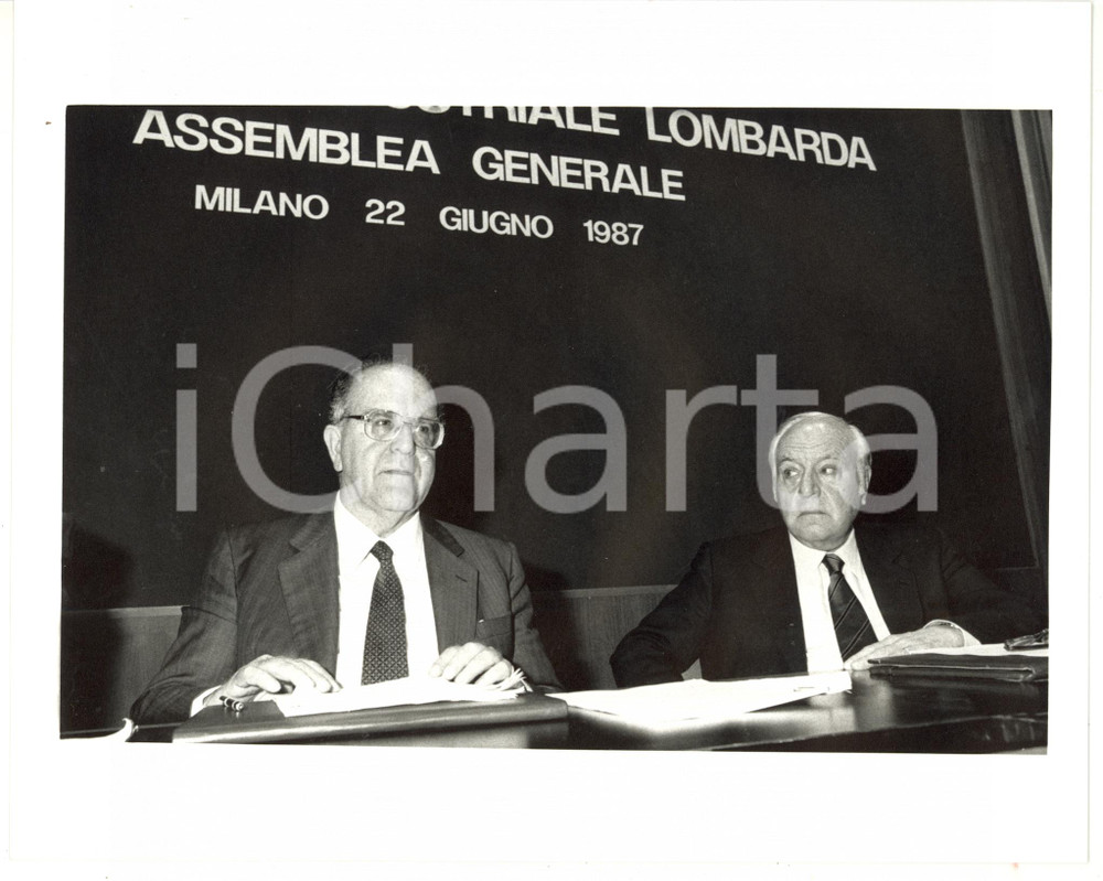 1987 MILANO Franco PIGA durante conferenza stampa *Foto 25x20 cm