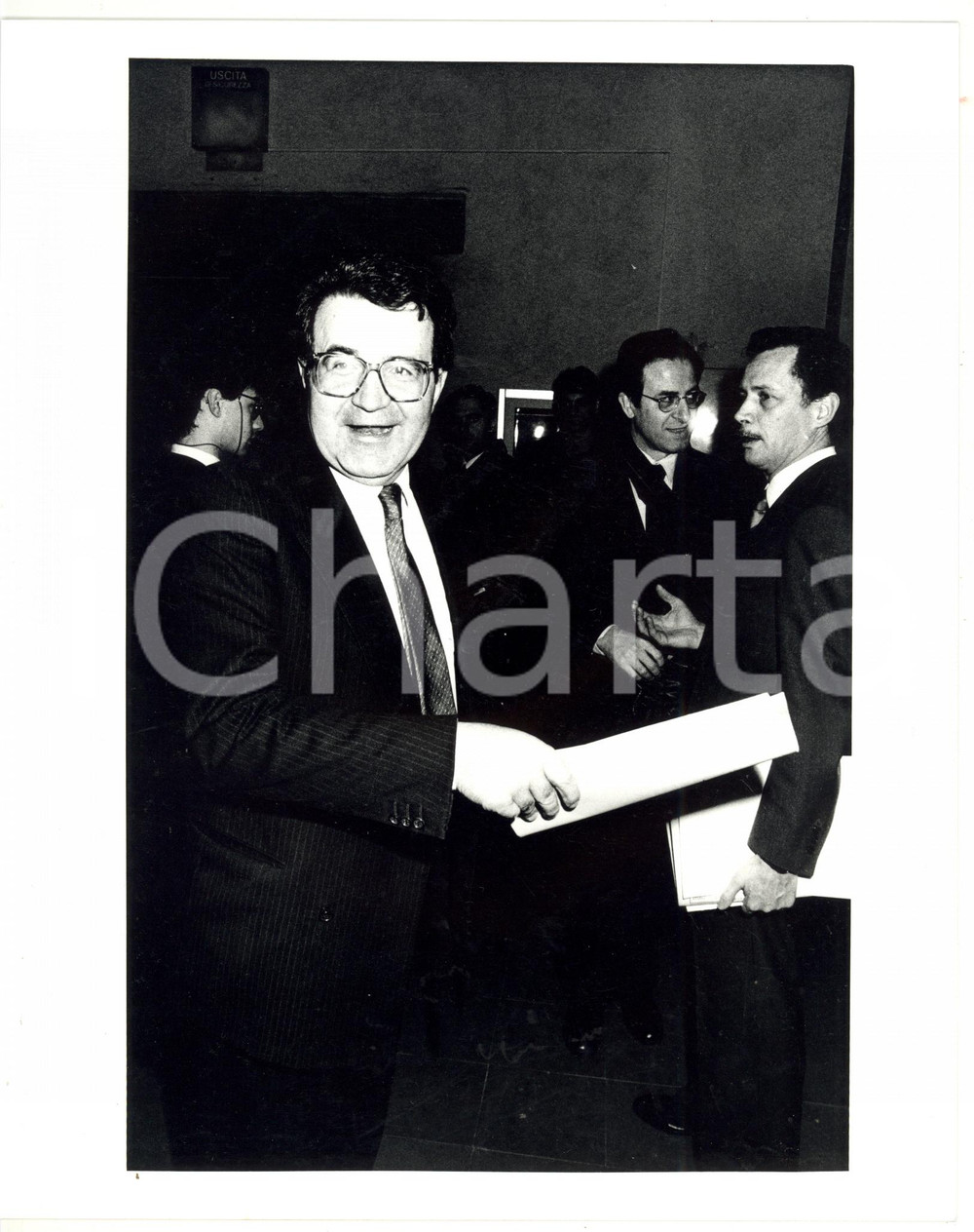 1985 ca MILANO - ASSOLOMBARDA Ritratto di Romano PRODI *Foto 20x25 cm