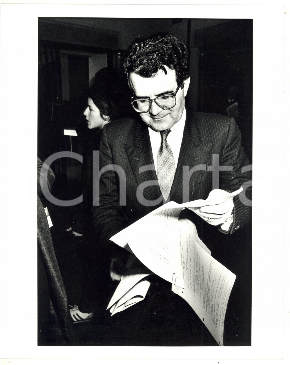 1985 ca MILANO - ASSOLOMBARDA Ritratto di Romano PRODI (2) *Foto 20x25 cm