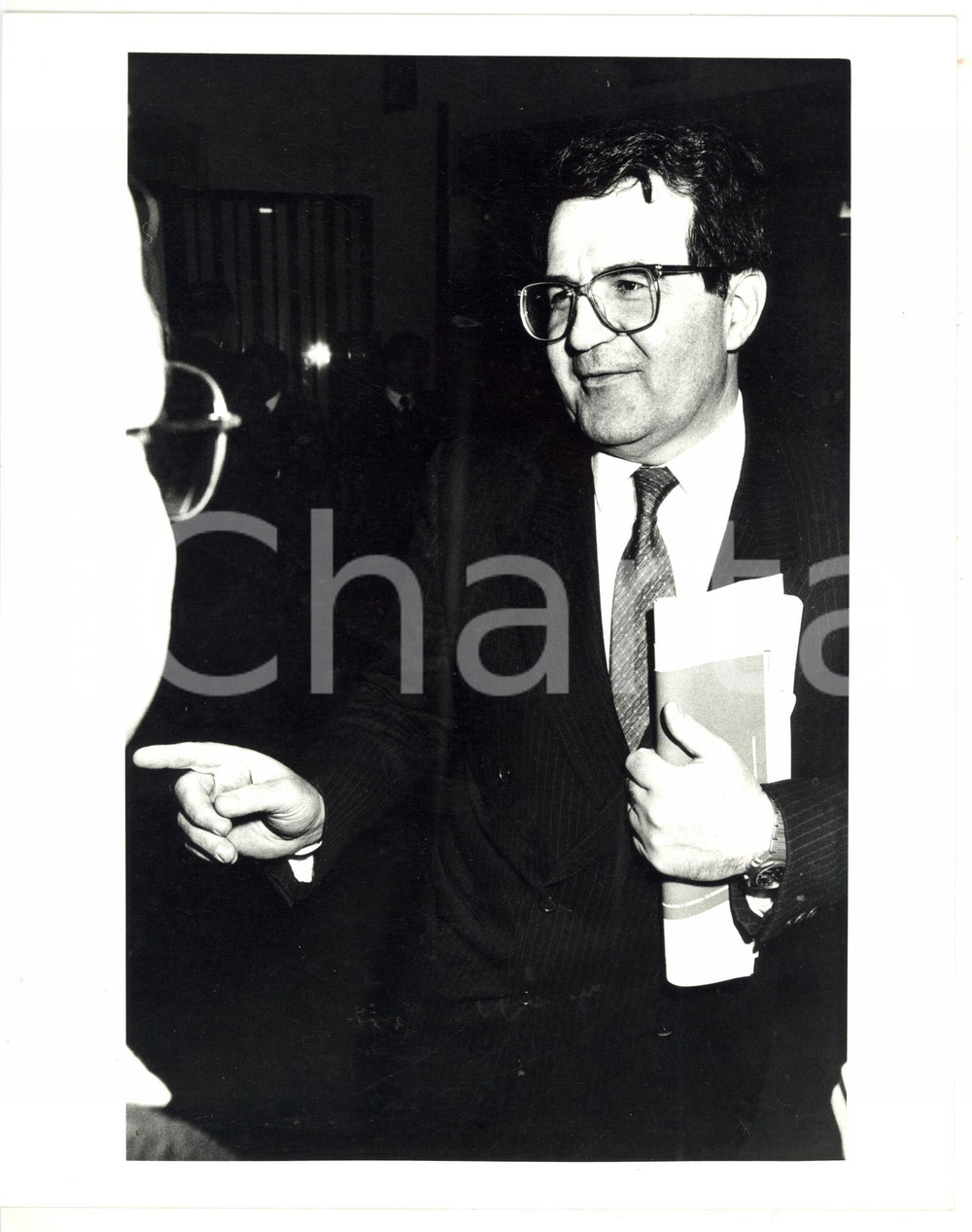 1985 ca MILANO - ASSOLOMBARDA Ritratto di Romano PRODI (3) *Foto 20x25 cm